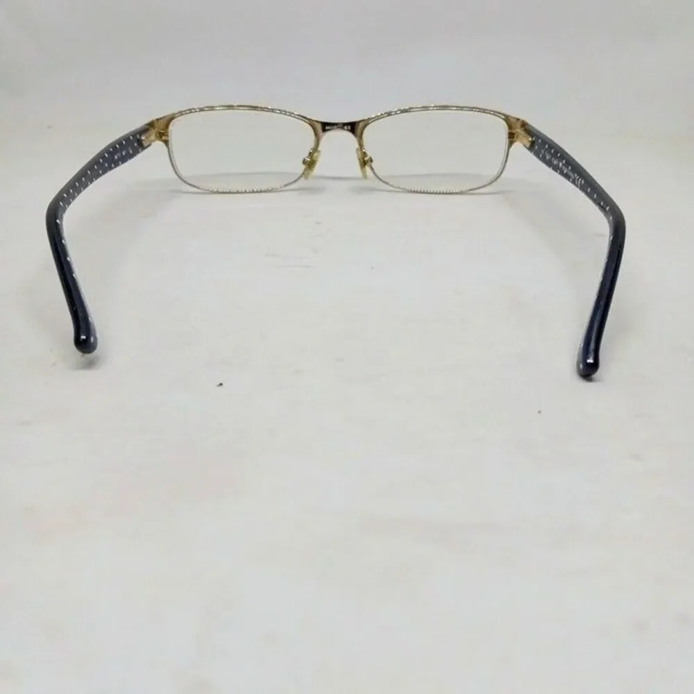 Kate Spade New York Ambrosette Eyeglass Frames-Navy Polka Dots-Rectangle